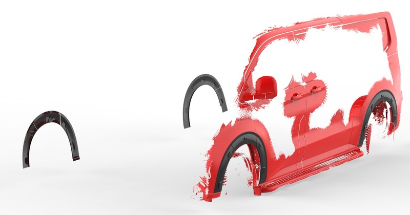 Fender Flares Transit Custom 2024+ Raptor Style mat zwart